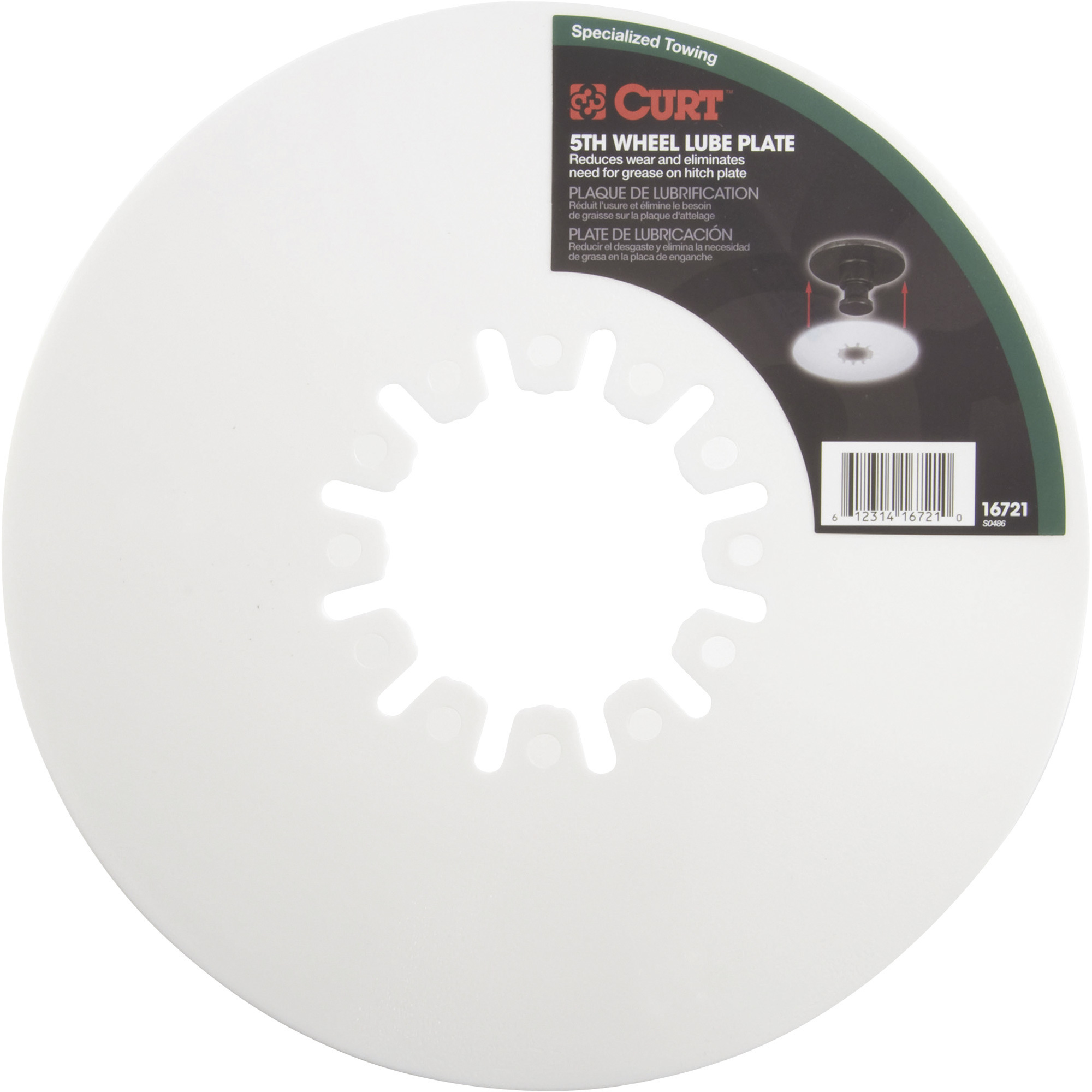 CURT 5th Wheel Lube Plate, 10in. Dia., Model# 16721